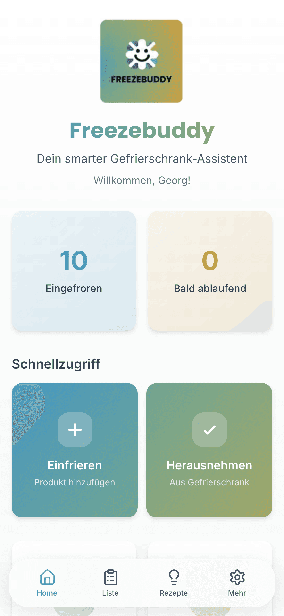 Freezebuddy App Screenshot